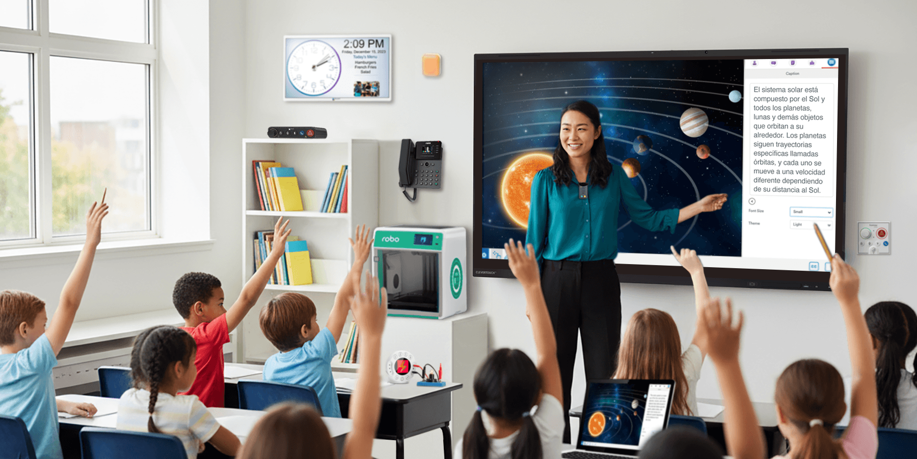 Teacher With Lux2 Display Unity Timesign Symphony Phone Xploris 3d Printer Crop